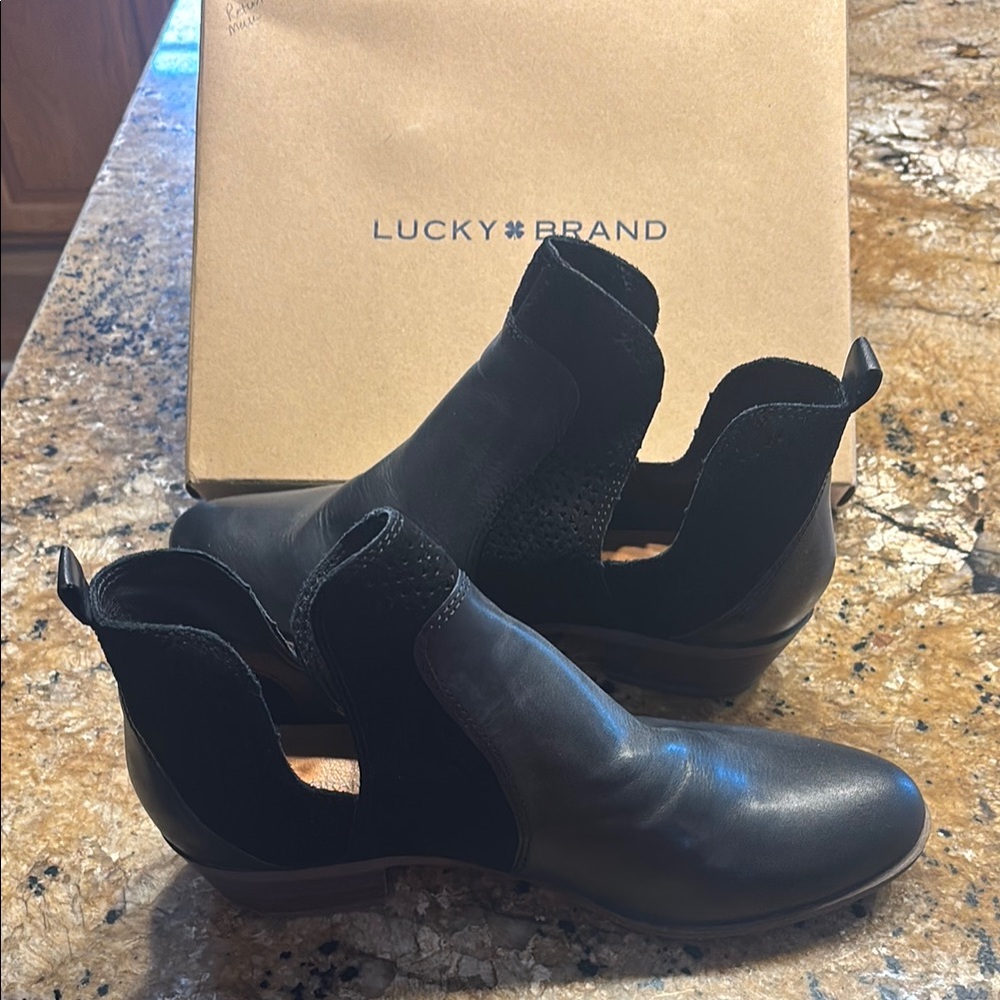 Lucky Brand Black Chelsea Ankle Boots